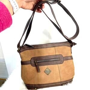 Brown Faux Leather Crossbody Purse